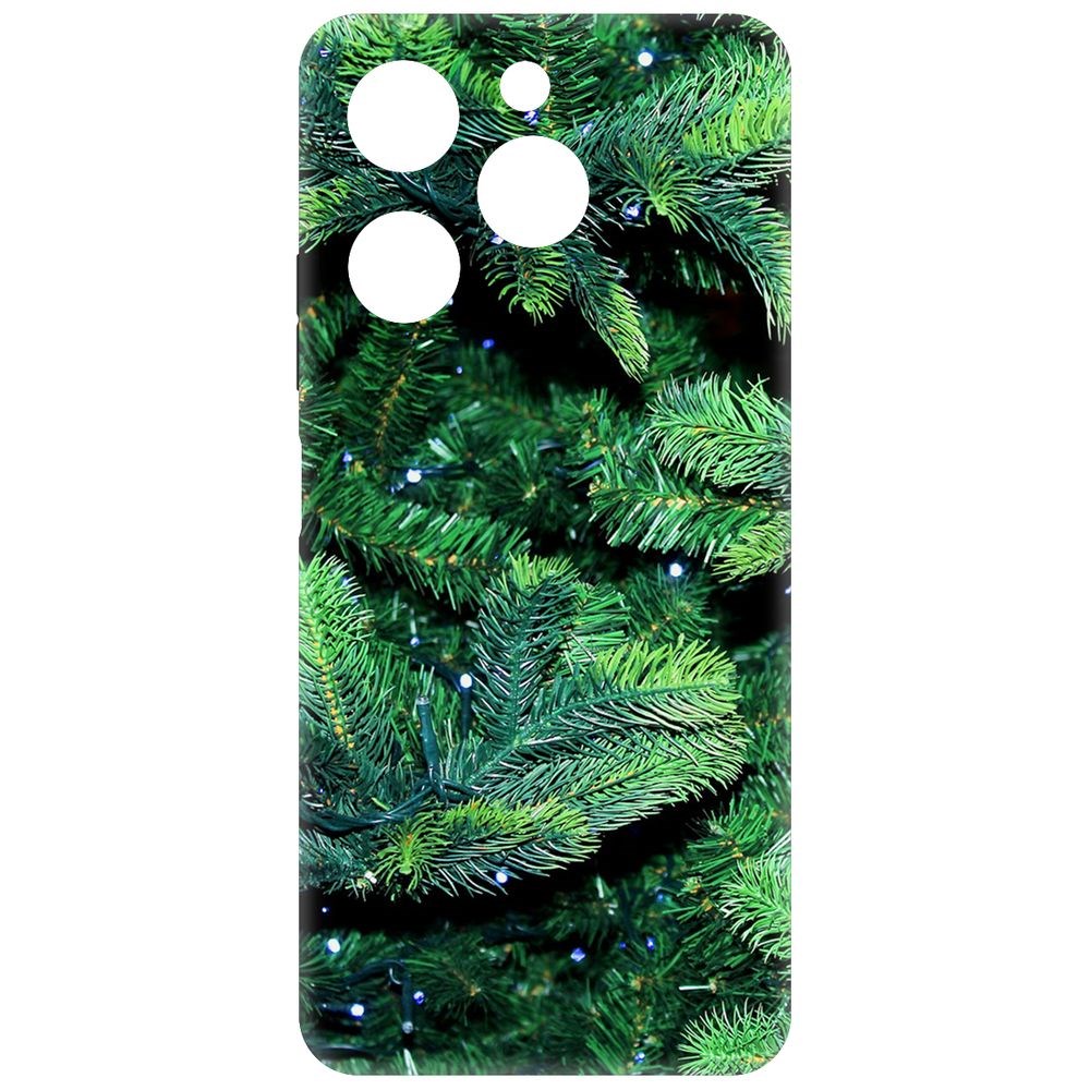 

Чехол-накладка Krutoff Soft Case Еловые лапки для Itel A70 черный