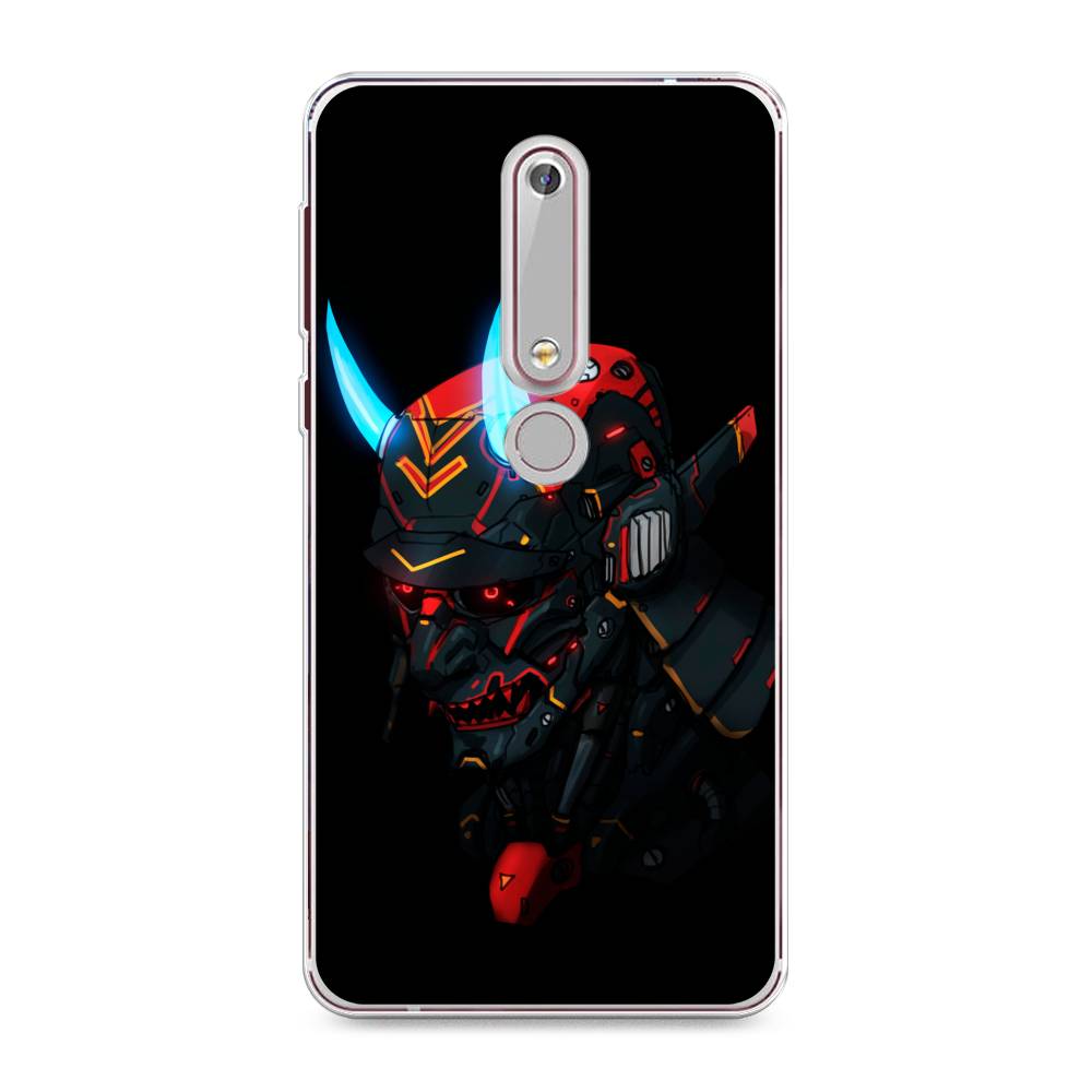 

Чехол Awog на Nokia 6 2018 / Нокиа 6 2018 "Неоновый самурай", Черный;красный;голубой, 120950-6