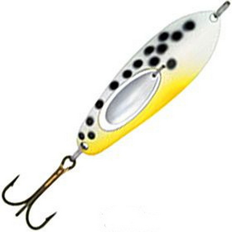 

Блесна для рыбалки колеблющаяся Kuusamo Taimen SUPER 75/17 W/Ye/BL S, Желтый;белый