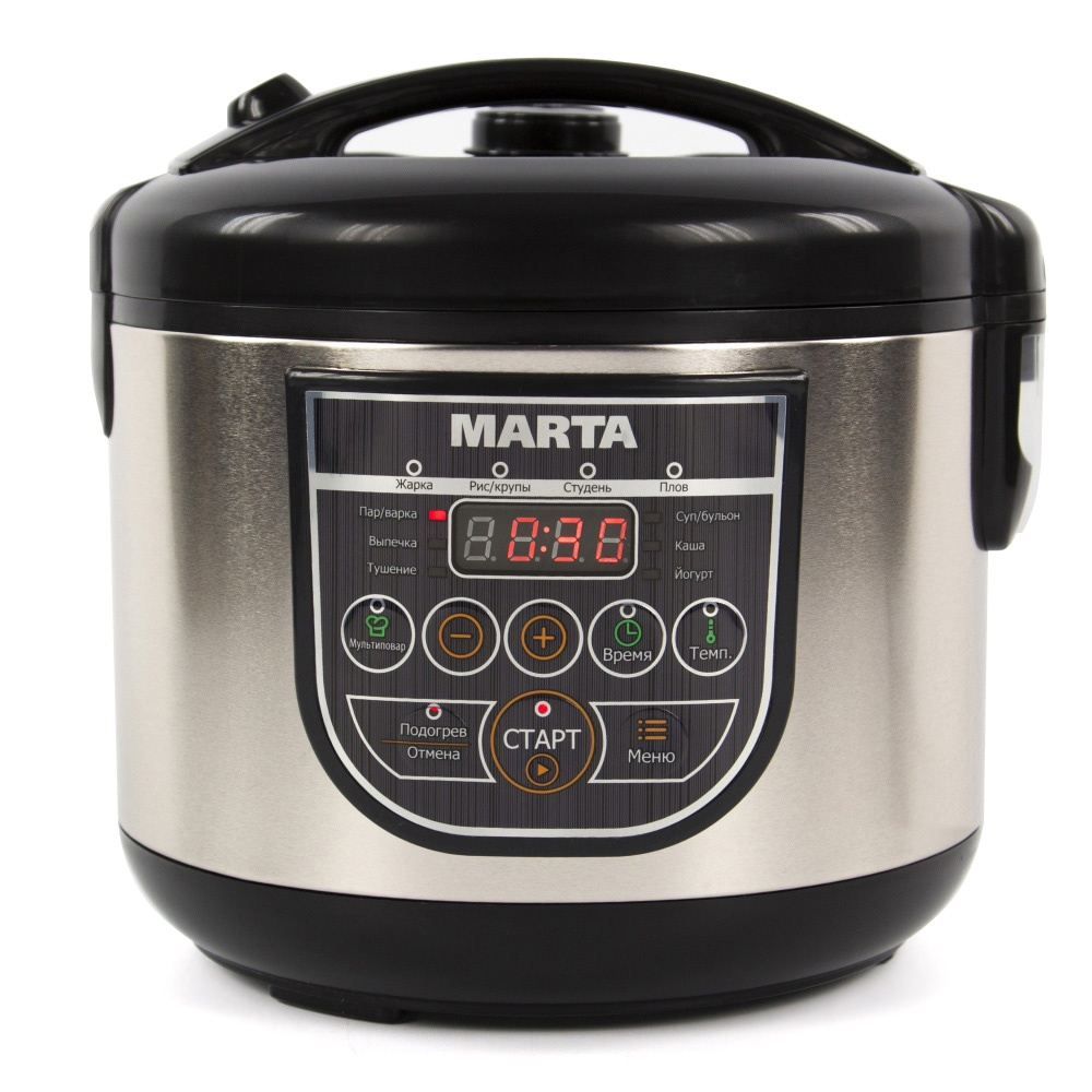 Мультиварка MARTA MT-4324 чёрный/серебристый мультиварка с автоперемешиванием и индукционным нагревом rk905a32