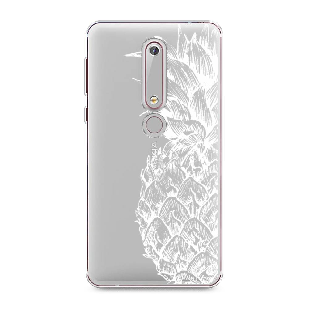

Чехол Awog на Nokia 6 2018 / Нокиа 6 2018 "Ананас графика белая", Белый, 120950-10