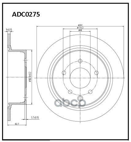 ALLIED NIPPON ADC0275 ADC0275 диск тормозной Nissan Qashqai 1.6-2.0i/1.5dCi-2.0dCi 07 1шт