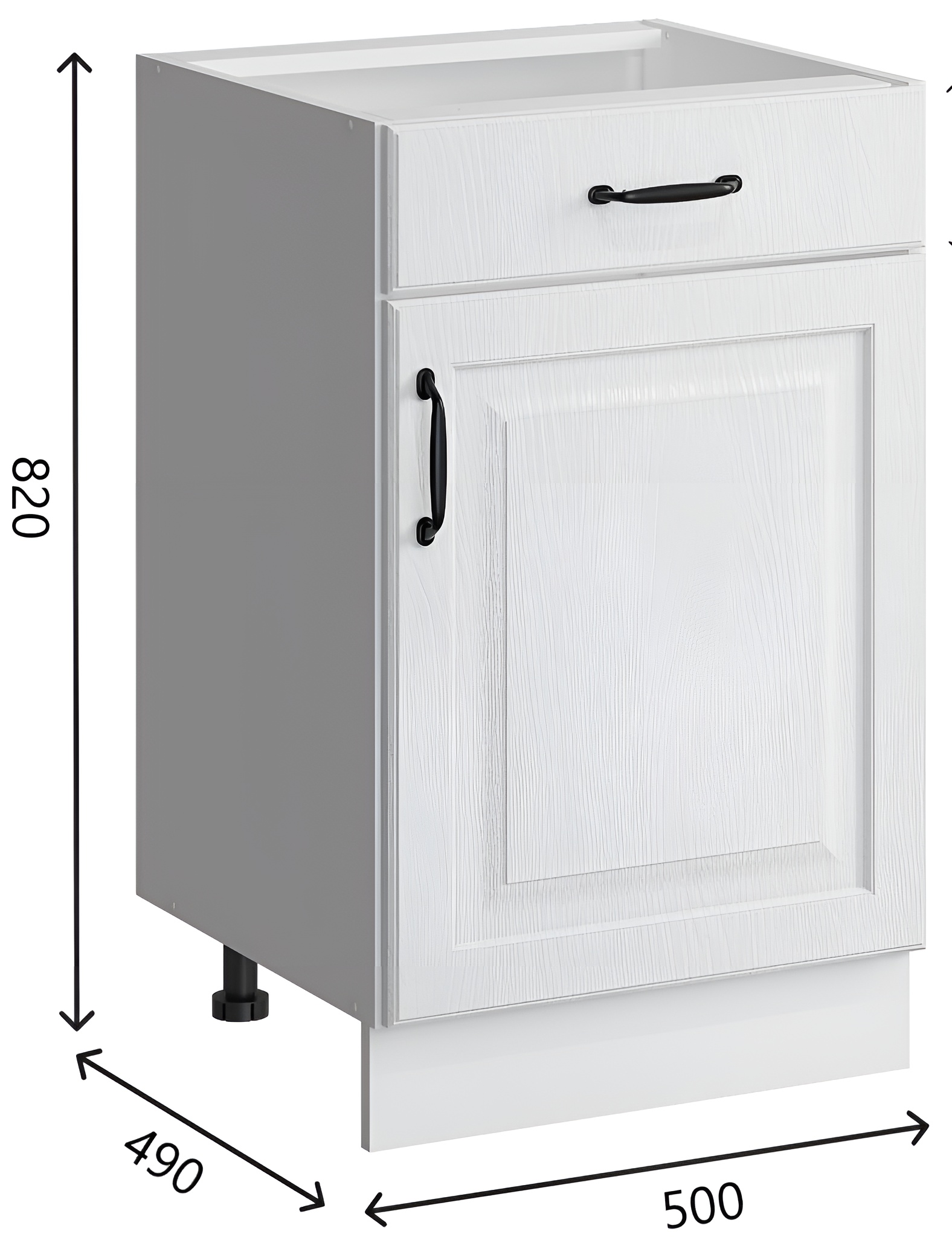 Кухонный напольный шкаф BV Romeo МДФ белый 50x47x82