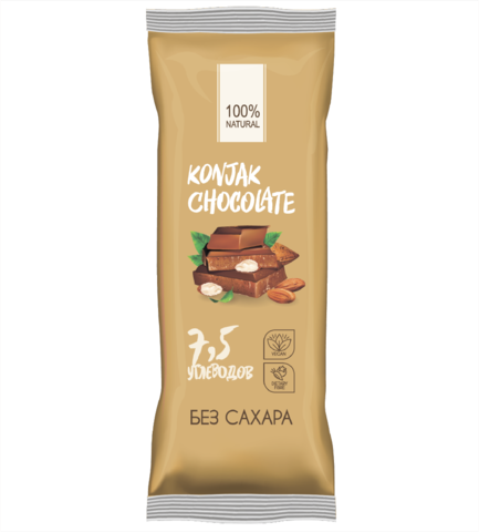 

ШОКОЛАД БЕЗ САХАРА KONJAK CHOCOLATE МИНДАЛЬНЫЙ, 30г
