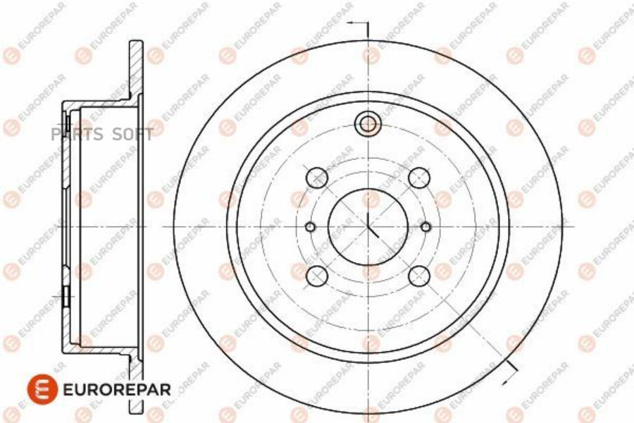 EUROREPAR 1642768380 Диск тормозной TOYOTA COROLLA E12 1.4 VVT-i ZZE120 01 rear 269mm 2шт