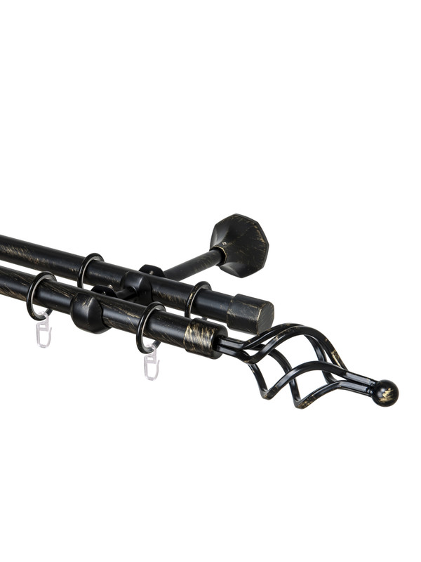 

Карниз для штор двухрядный WINDECO HOME Ривьера 160 см металлический прямой 1 ряд, Прима Ривьера 2