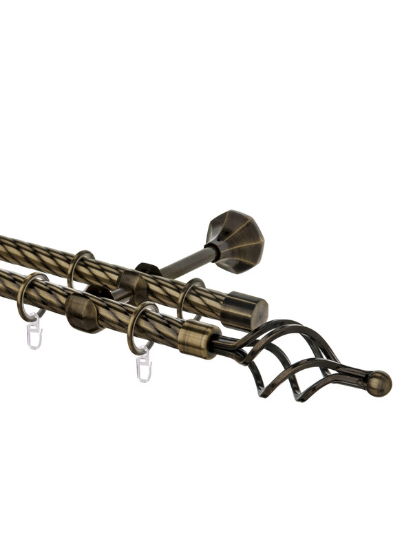 

Карниз кованый двухрядный WINDECO HOME Ривьера 200 см металлический прямой 1 ряд, Прима Ривьера 2