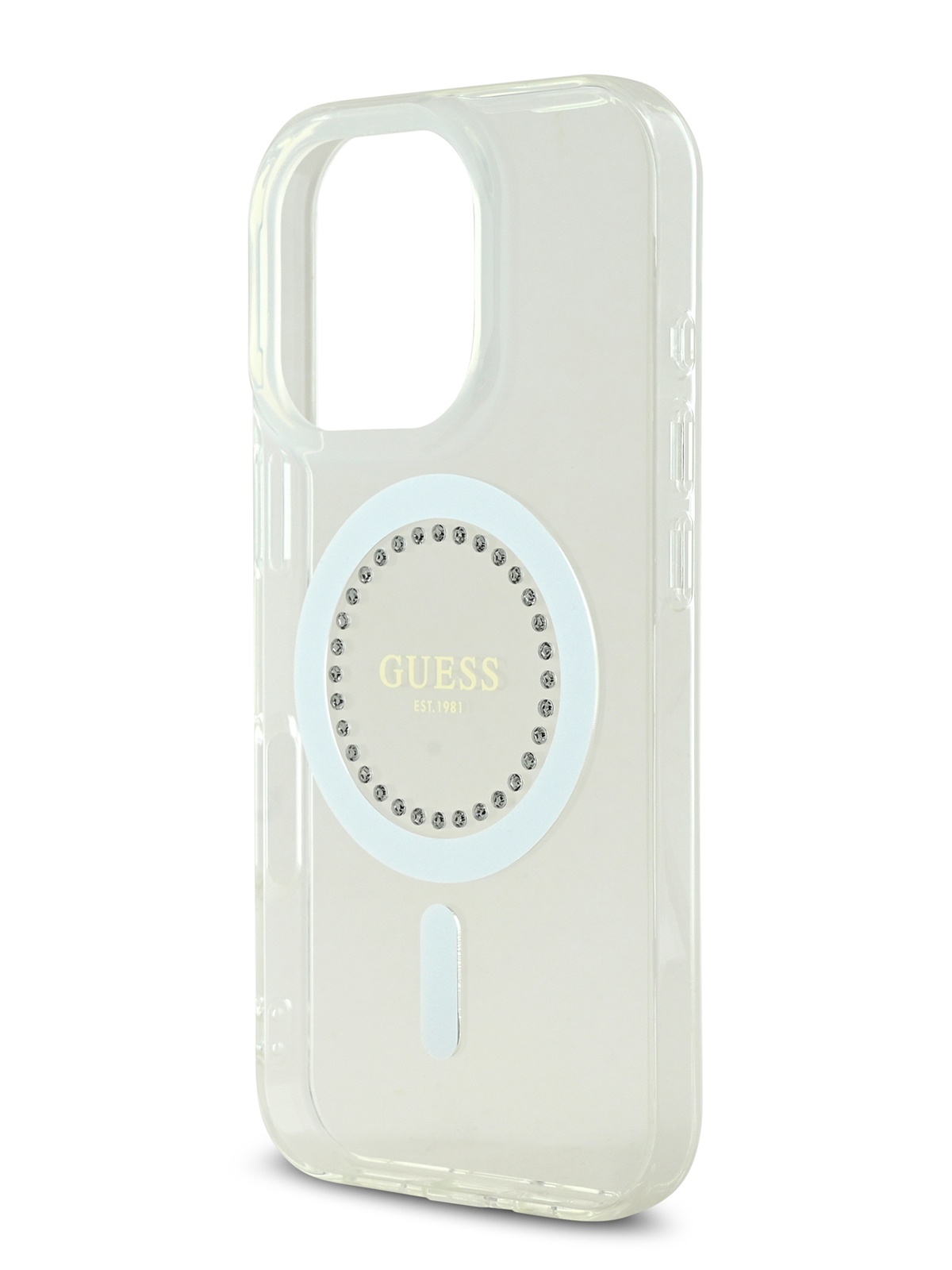

Чехол Guess для iPhone 16 Pro Max с MagSafe со стразами, белый