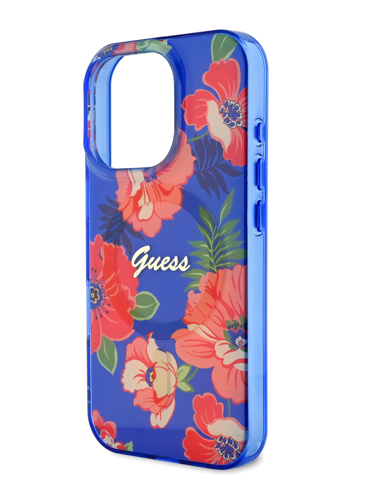 

Чехол Guess для iPhone 16 Pro Max с MagSafe Flowers design, красный