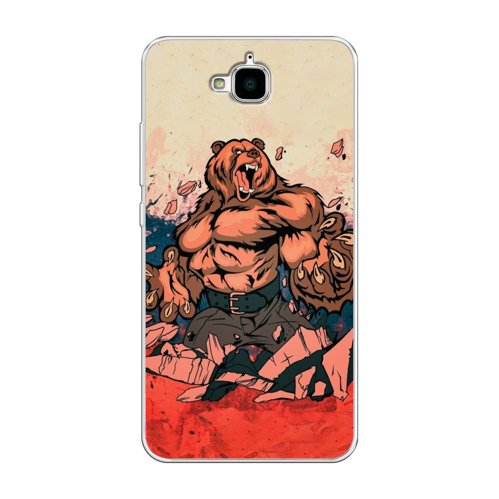 

Чехол Awog на Honor 4C Pro "Медведь с флагом РФ", Разноцветный, 63250-2