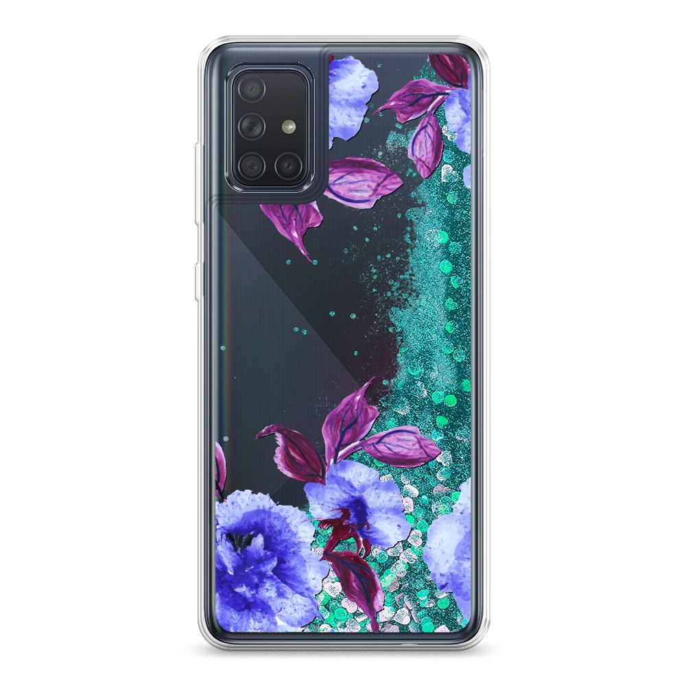 

Жидкий чехол с блестками "Цветочная фантазия 5" на Samsung Galaxy A71, 29095-1