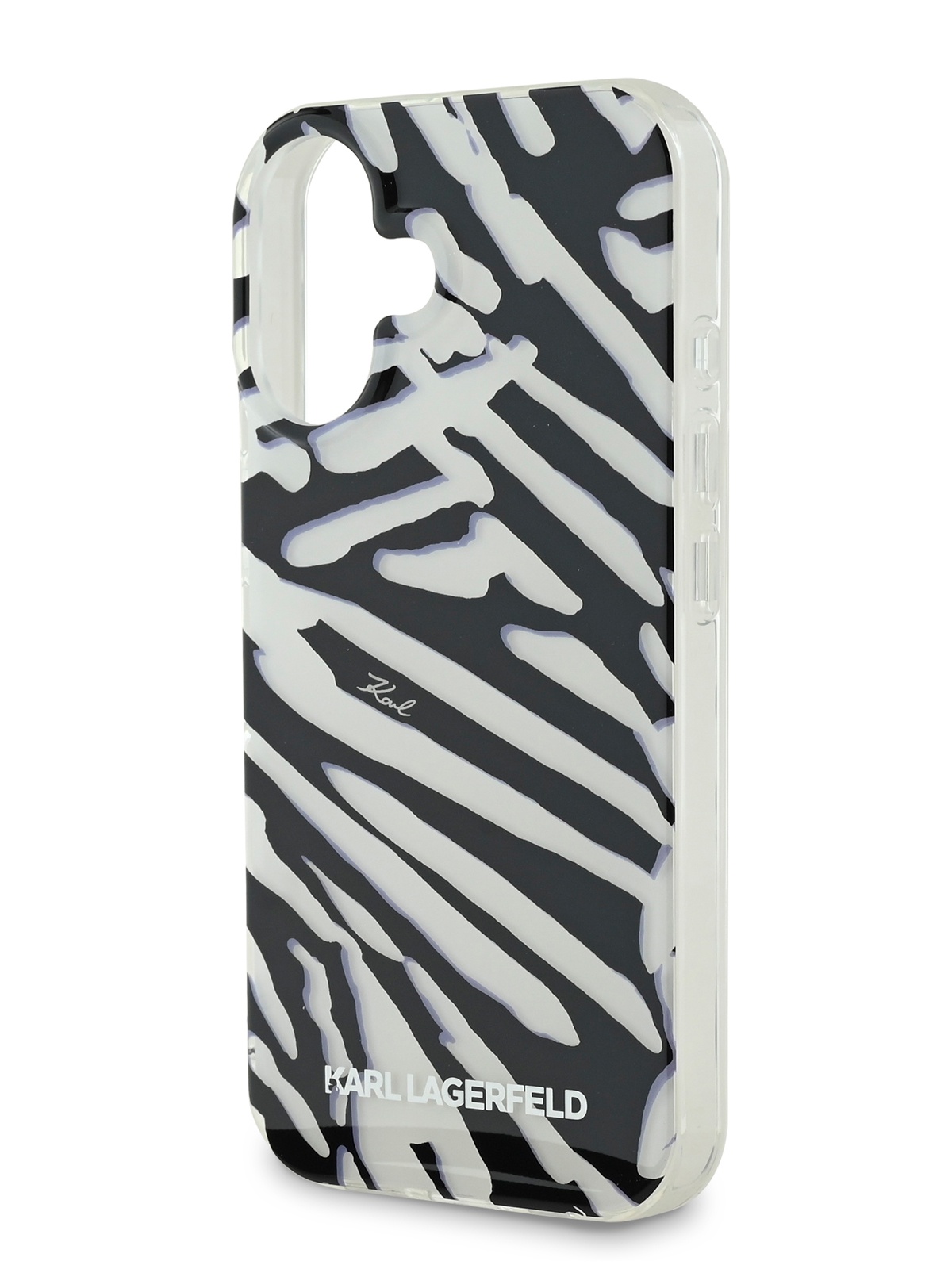 

Чехол Karl Lagerfeld для iPhone 16 с принтом IML Zebra и нейлоновым шнурком, черный