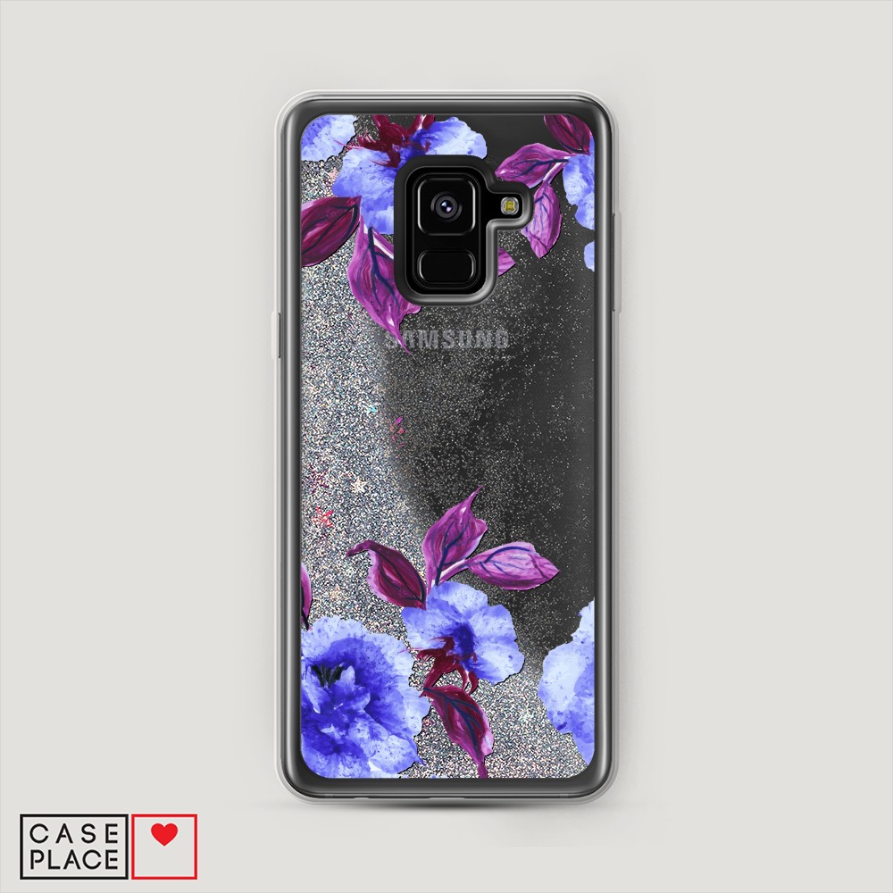 

Жидкий чехол с блестками "Цветочная фантазия 5" на Samsung Galaxy A8 2018, 25491-1