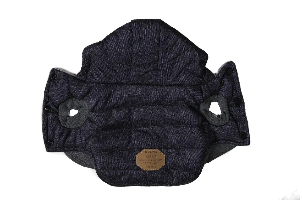 фото Жилет не один дома baby для собак, утеплённый, тёмно-серый, s