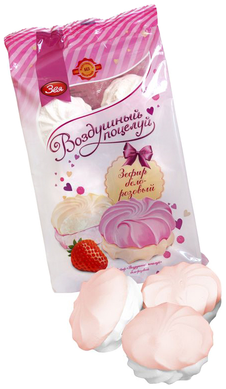 

Зефир Зея Воздушный поцелуй, бело-розовый, 250 г