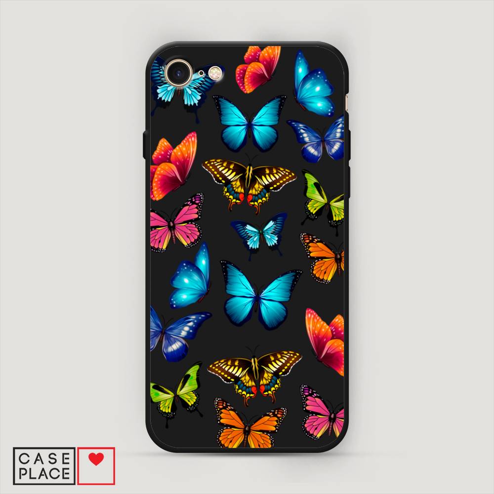 

Матовый силиконовый чехол "Разные бабочки" на Apple iPhone SE 2020, Разные бабочки