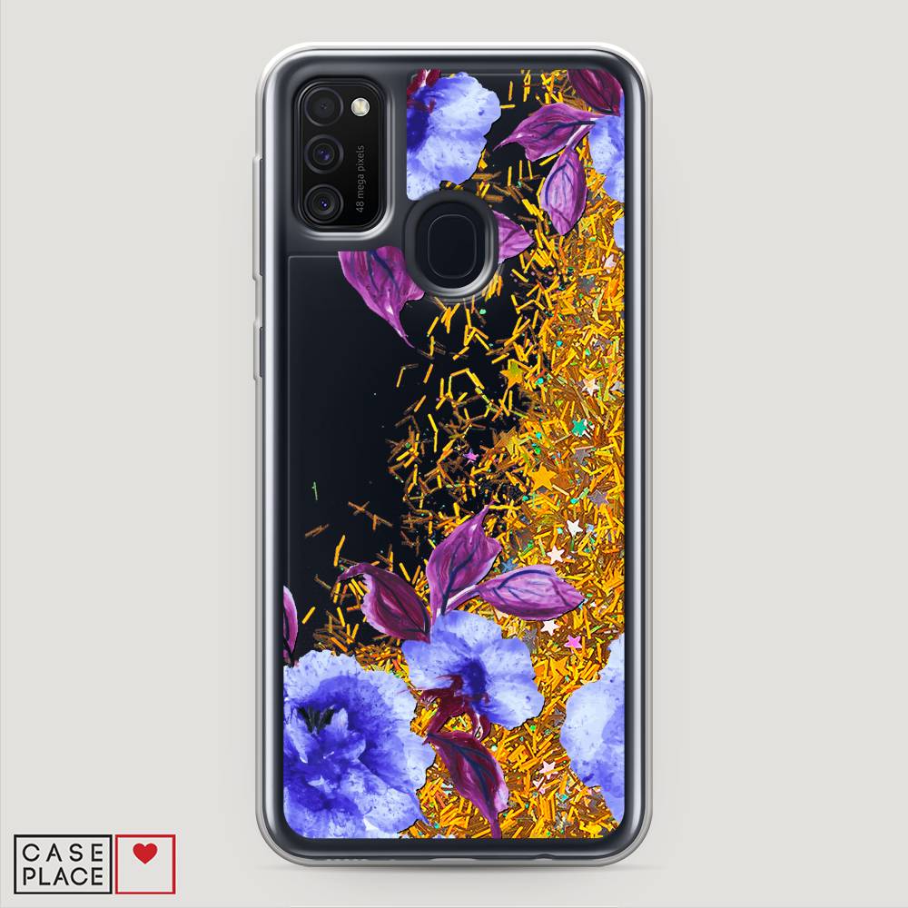 

Жидкий чехол с блестками "Цветочная фантазия 5" на Samsung Galaxy M21, 29790-1