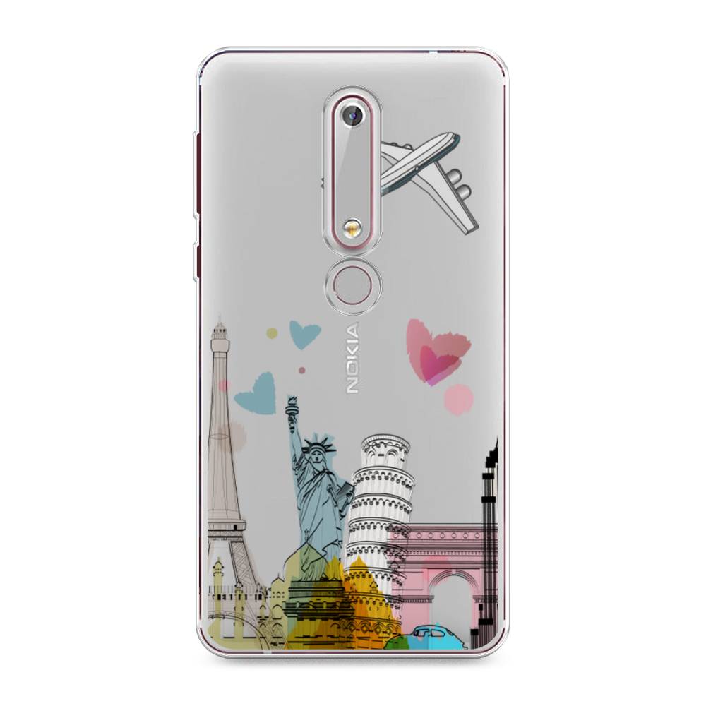 

Чехол Awog на Nokia 6 2018 / Нокиа 6 2018 "Самолет путешествий", Желтый, 120950-10