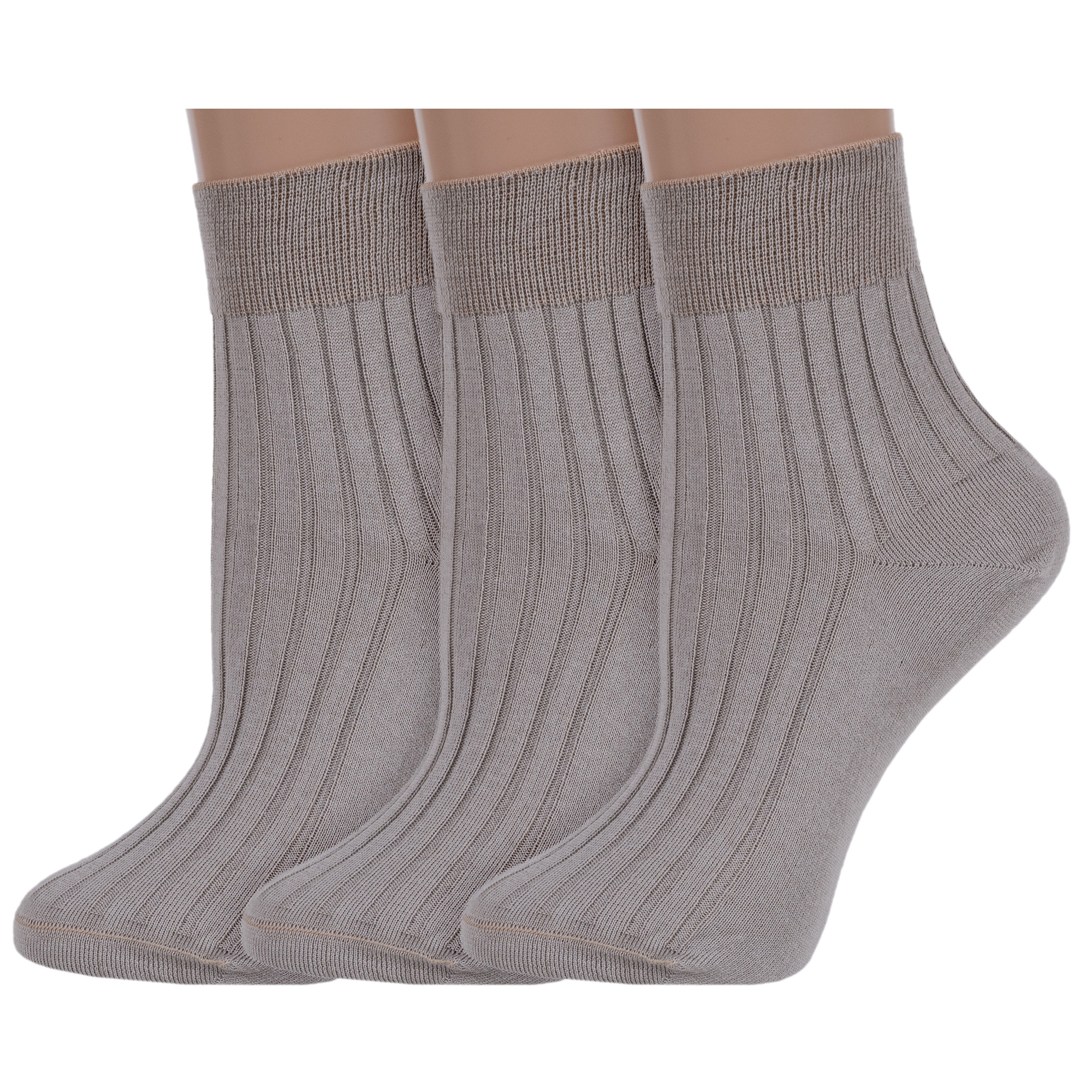 Комплект носков женских Rusocks 3-Ж3-11001 бежевых 23