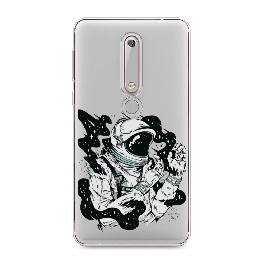 

Чехол Awog на Nokia 6 2018 / Нокиа 6 2018 "Космонавт арт", Черный;белый;прозрачный, 120950-7