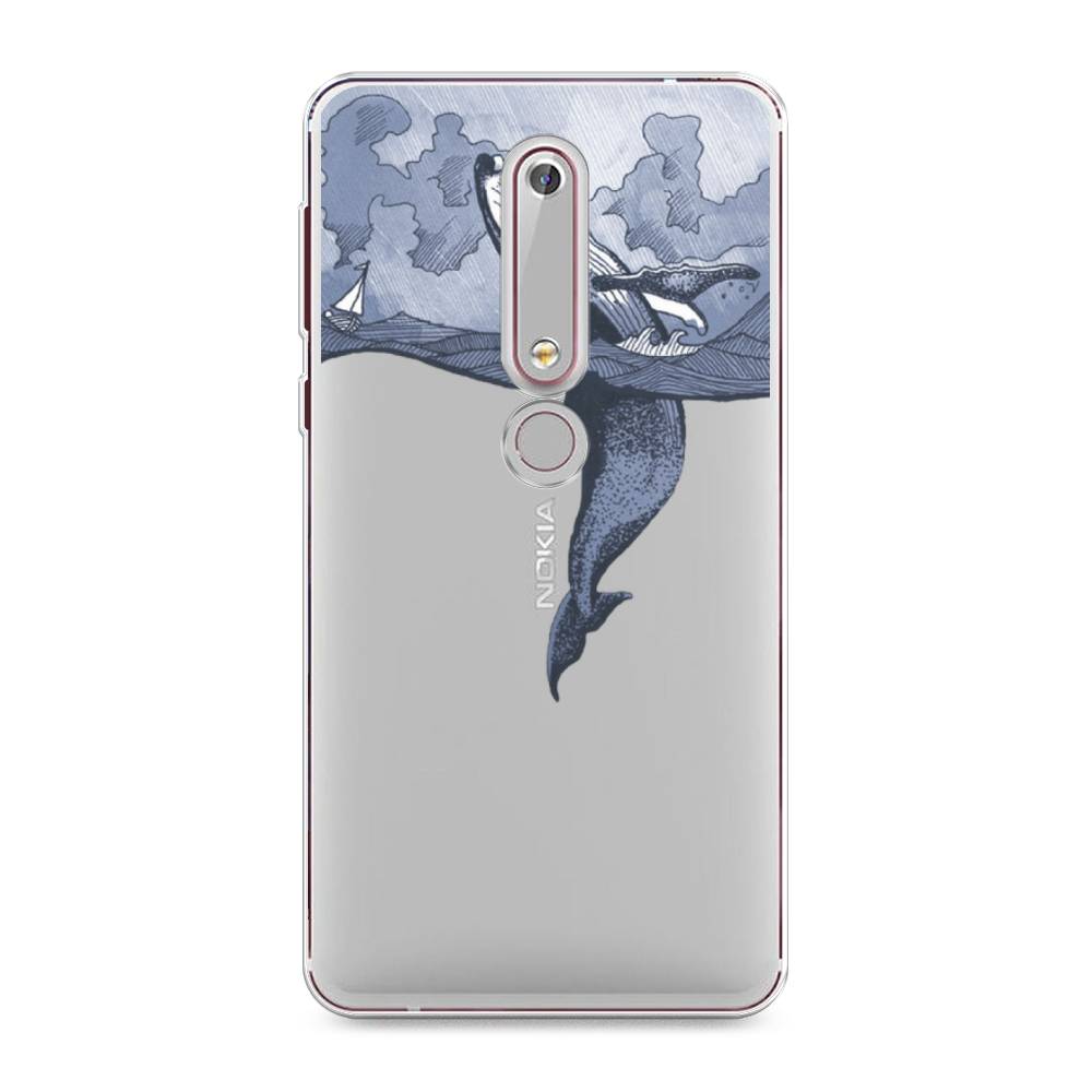 

Чехол Awog на Nokia 6 2018 / Нокиа 6 2018 "Два измерения", Голубой;черный;прозрачный, 120950-7