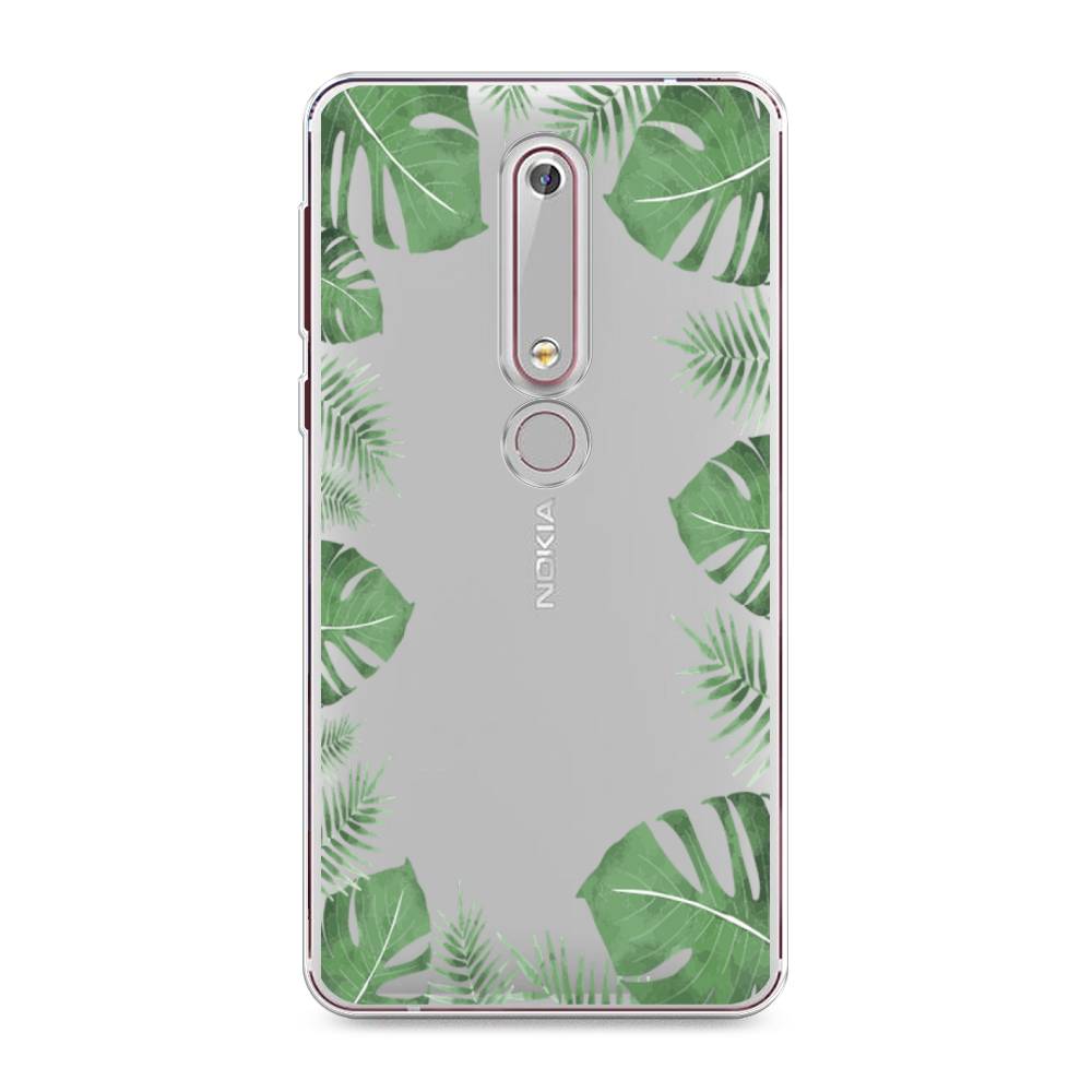 

Чехол Awog на Nokia 6 2018 / Нокиа 6 2018 "Листья папоротника рамка", Зеленый, 120950-8