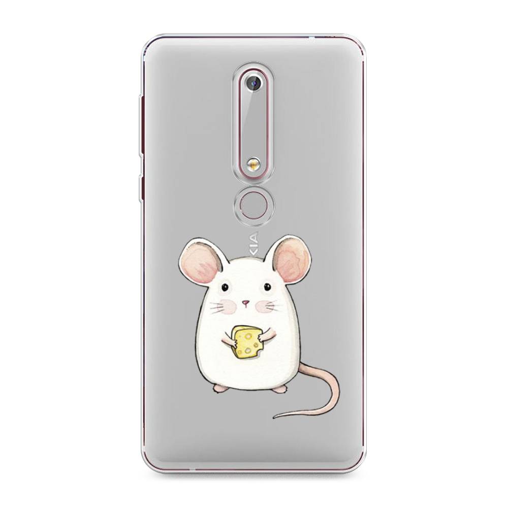 

Чехол Awog на Nokia 6 2018 / Нокиа 6 2018 "Мышка", Белый;розовый;прозрачный, 120950-1