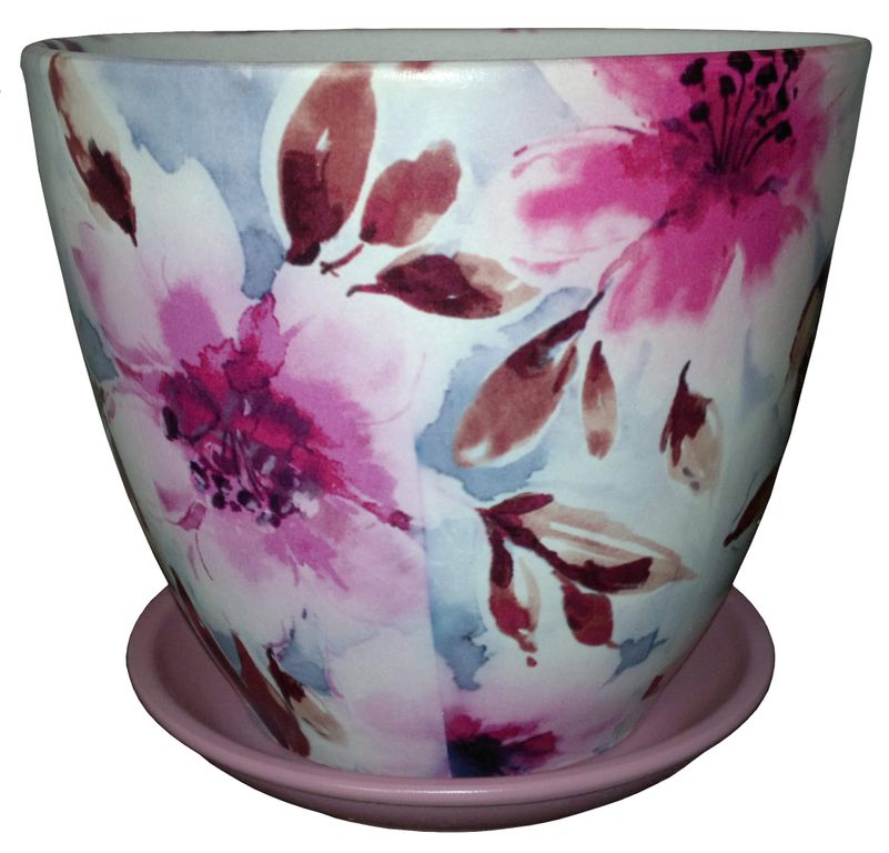 

Бледно-синий с малиновым керамический горшок Сады Аурики "Гардения" 21 см, 5.4 л, 1 шт., arenga