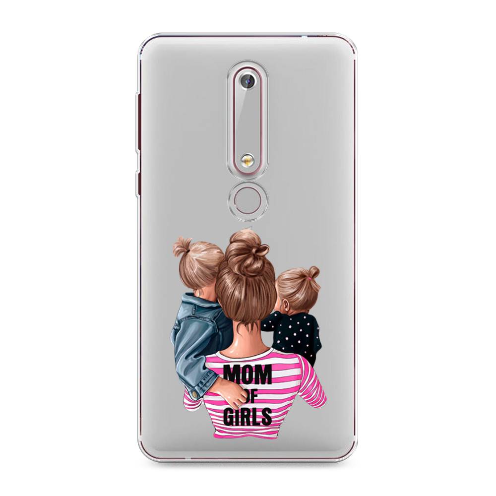 

Чехол Awog на Nokia 6 2018 / Нокиа 6 2018 "Mom of Girls", Синий;розовый;черный, 120950-6