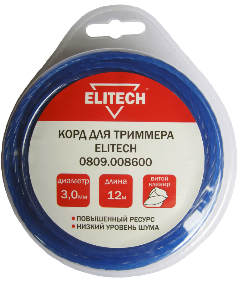 фото Леска для триммера elitech 3.0mm x 15m 0809.008600