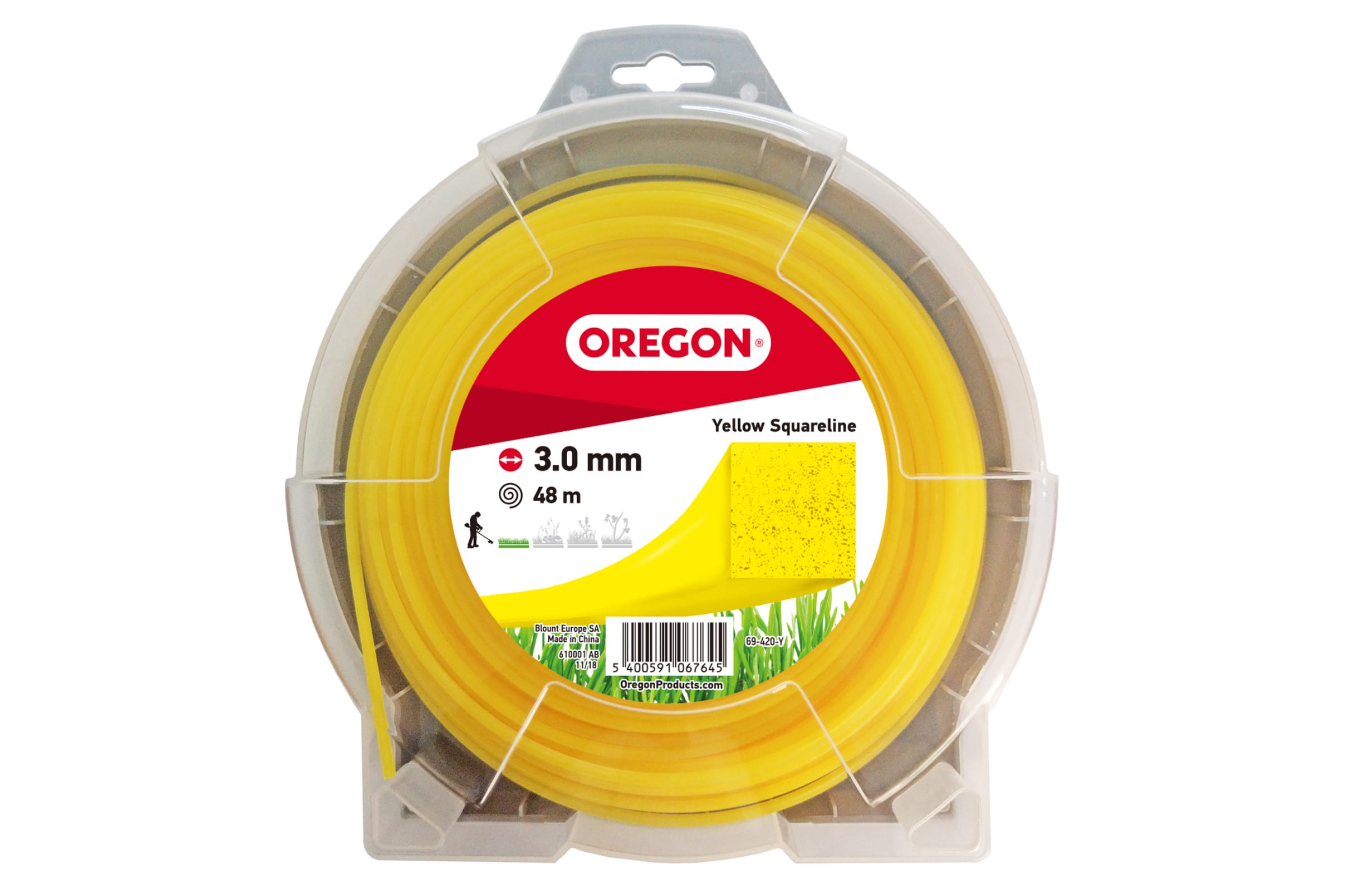 фото Леска для триммера oregon yellow squareline 3mm x 48m 69-420-y