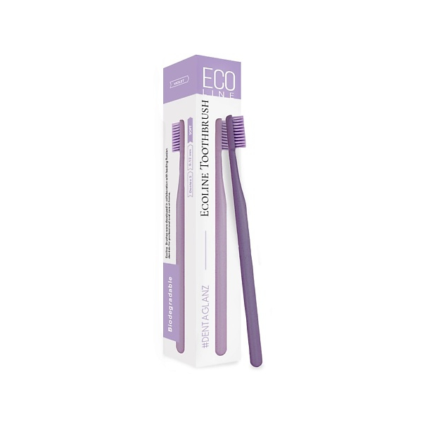 Щётка зубная #DentaGlanz Ecoline Violet dentaglanz зубная щетка ecoline violet