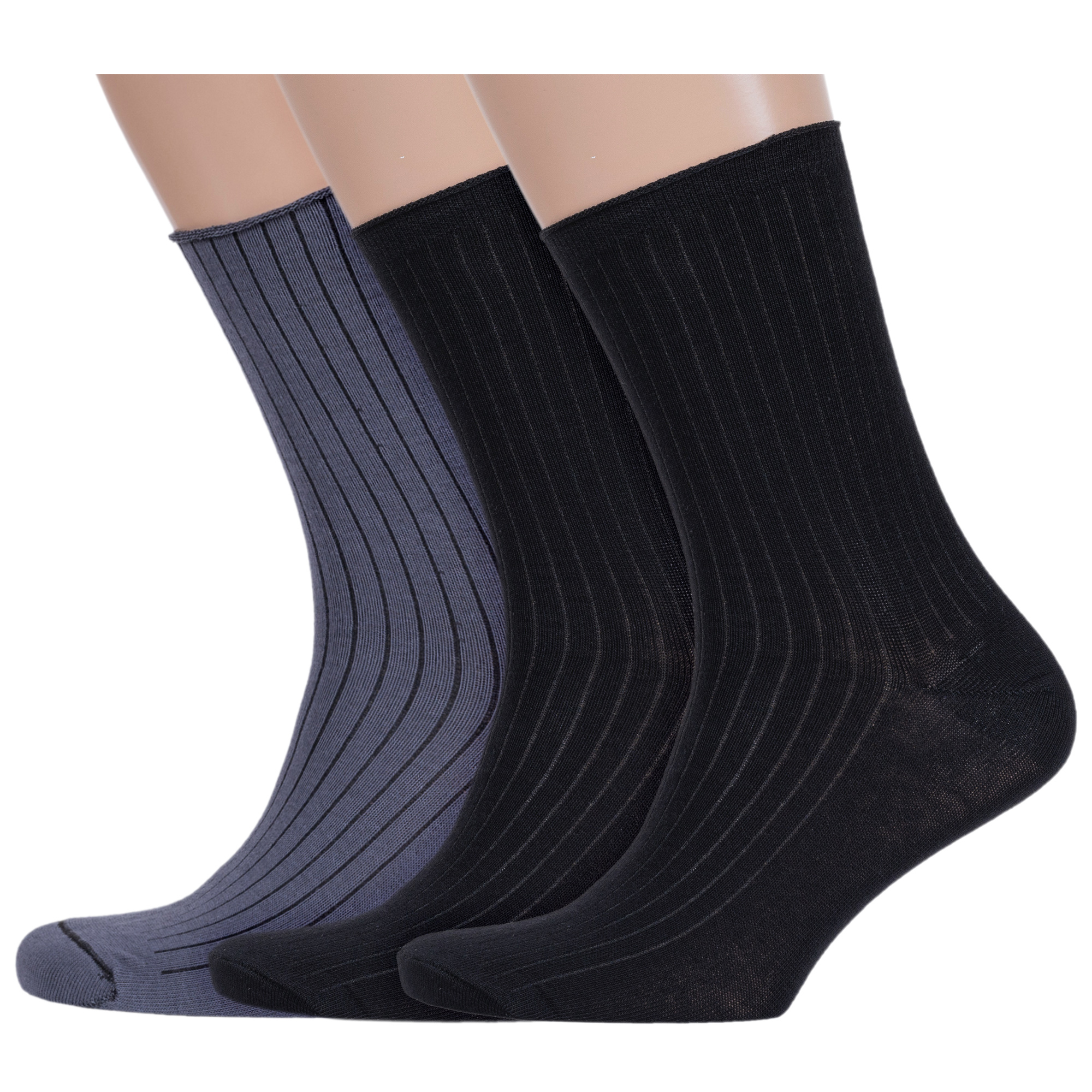 Комплект носков унисекс Альтаир 3-А205 черных; серых 29