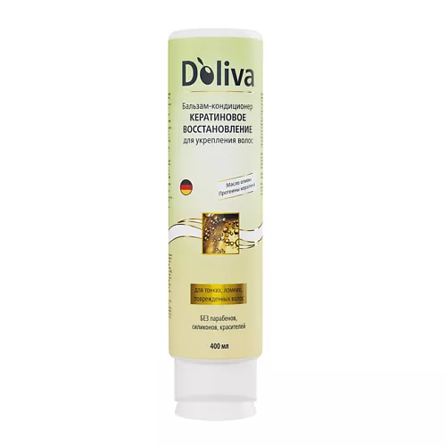 Бальзам-кондиционер D’oliva для укрепления волос, кератиновое восстановление, 400 мл