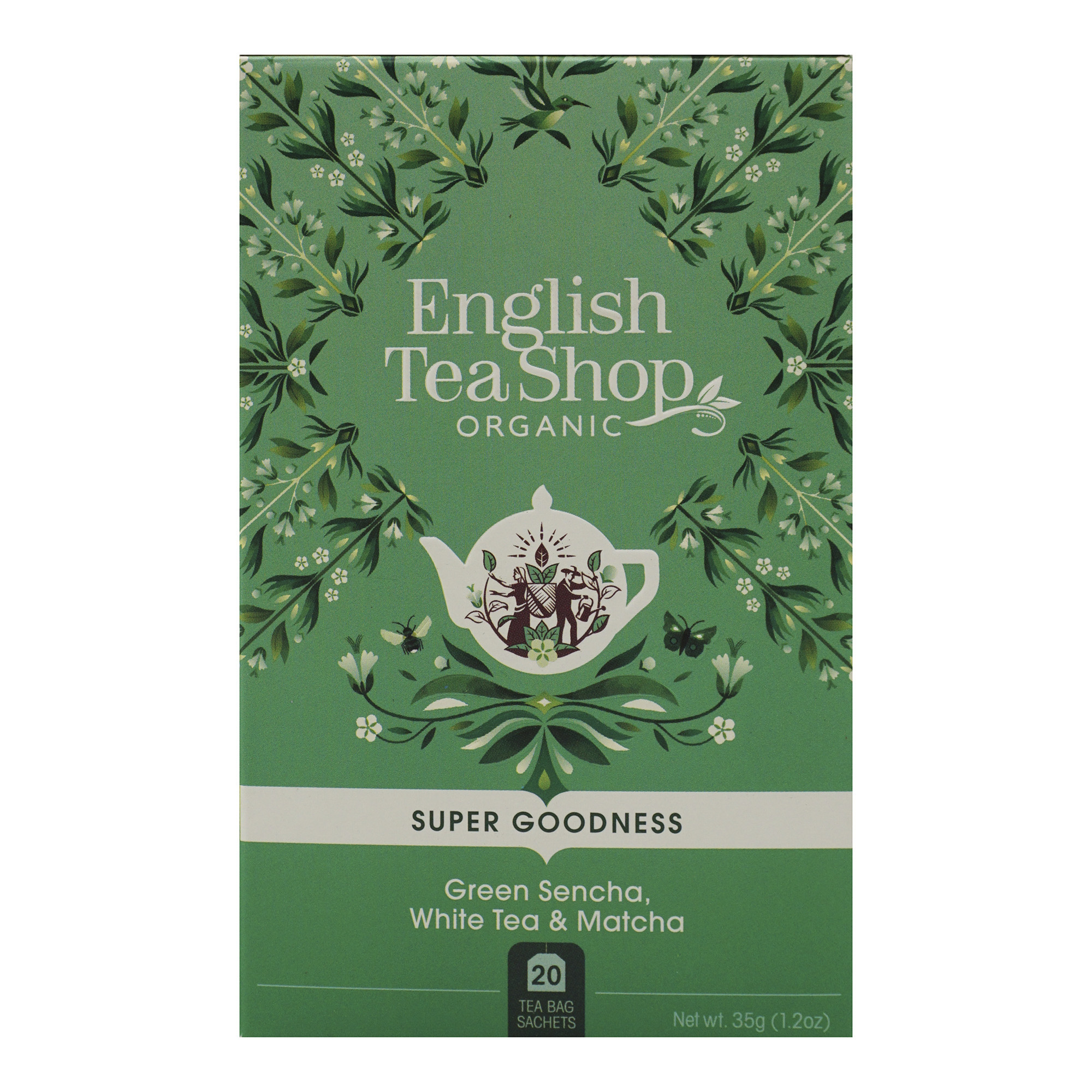 фото Чай черный с зеленым english tea shop organic super goodness в пакетиках 1,75 г х 20 шт