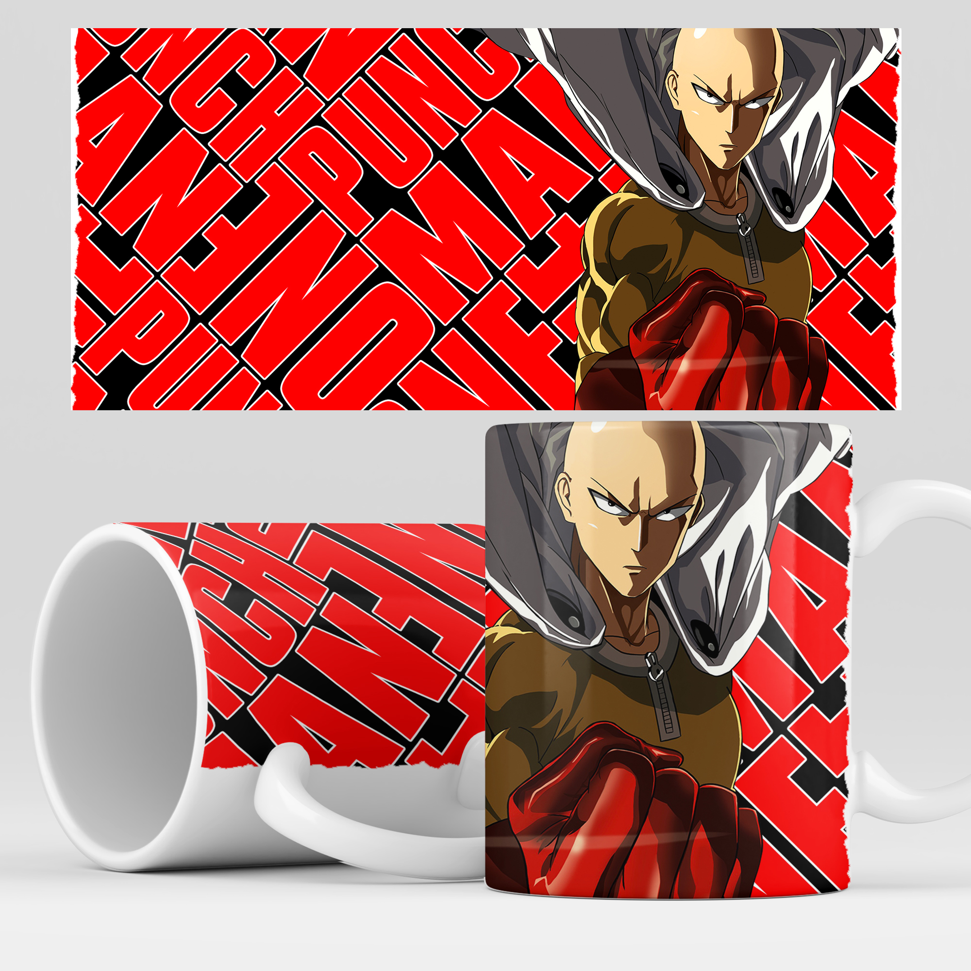 

Кружка RocketCup с принтом "Ванпанчмен" аниме One Punch Man, OnePunchMan03