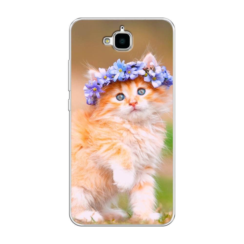 

Чехол Awog на Honor 4C Pro "Рыжий кот в венке", Разноцветный, 63250-1