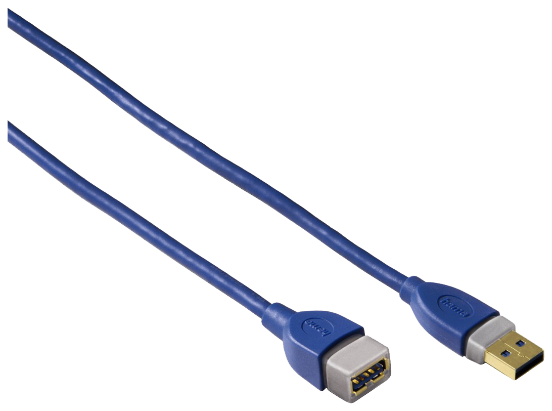 фото Кабель hama usb a-usb a, m-f 1,8м blue (h-39674)