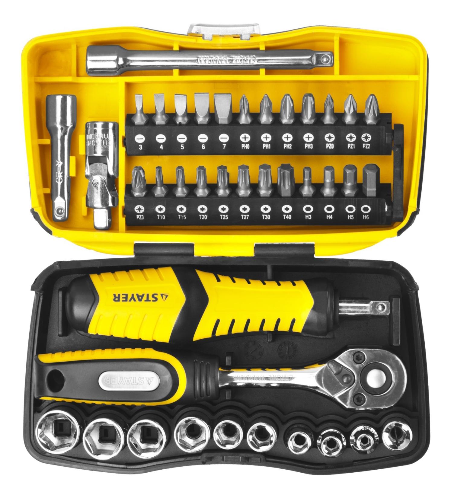 Набор инструмента Stayer 25135-H39, 39 предметов набор комбинированных гаечных ключей stayer