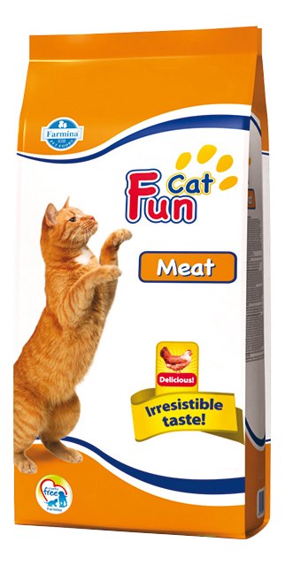 фото Сухой корм для кошек farmina fun cat, мясо, 20кг