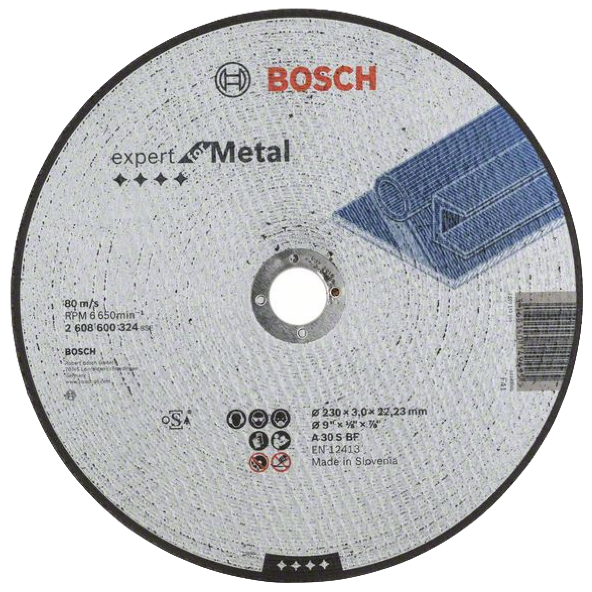 фото Диск отрезной абразивный bosch a 30 s bf 230x3x22.23мм металл (2608600324)