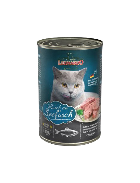 фото Консервы для кошек leonardo quality selection rich in fish, с морской рыбой, 400г