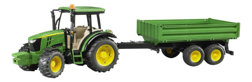 Спецтехника Bruder John Deere 5115M с прицепом