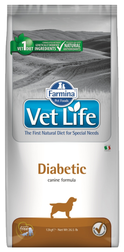 фото Сухой корм для собак farmina vet life diabetic, при диабете, курица, 2кг