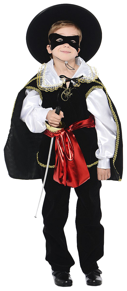 Карнавальный костюм Батик Зорро, цв. черный р.128 маска артэ грим зорро черная