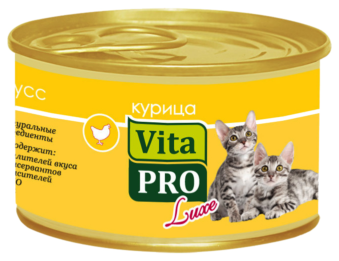 фото Консервы для котят vitapro luxe, мусс с курицей, 85г