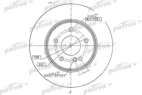 фото Тормозной диск patron pbd4134