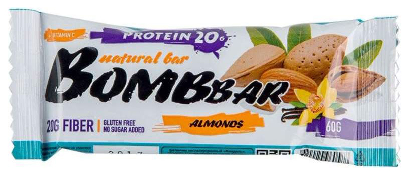 фото Протеиновый батончик bombbar protein bar 60 г миндаль