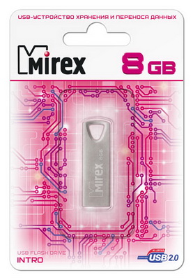 фото Флешка mirex intro 8гб silver (13600-itrnto08)