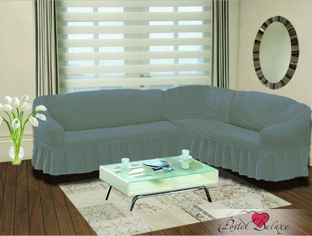 фото Чехол на диван bulsan угловой цвет: серый